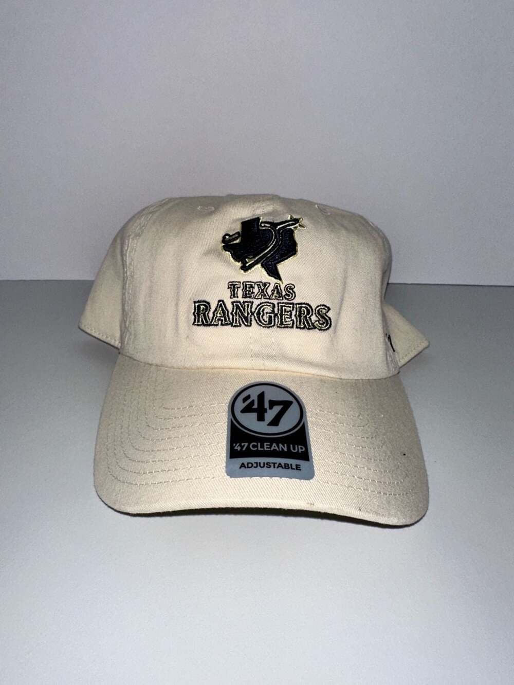 47 Brand Texas Rangers Clean Up Adjustable Natural Cream Baseball Hat